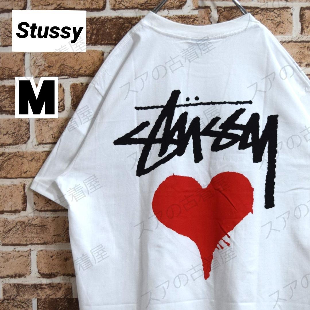 《ステューシー》正規・新品タグ　ハート　ホワイト　M　Tシャツ