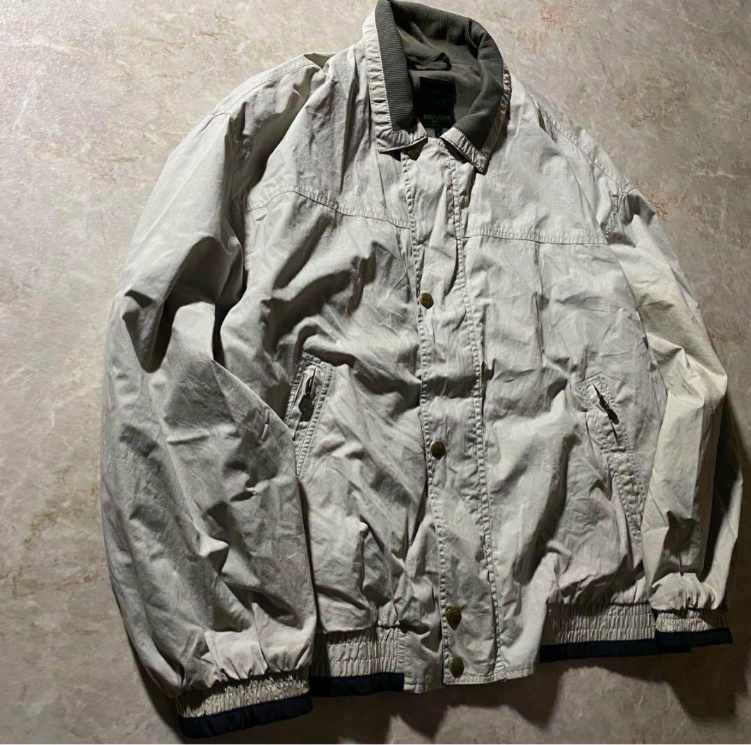 LACOSTEハリントンジャケットXLオフ白当時物グランパ CBOY配色古着美品