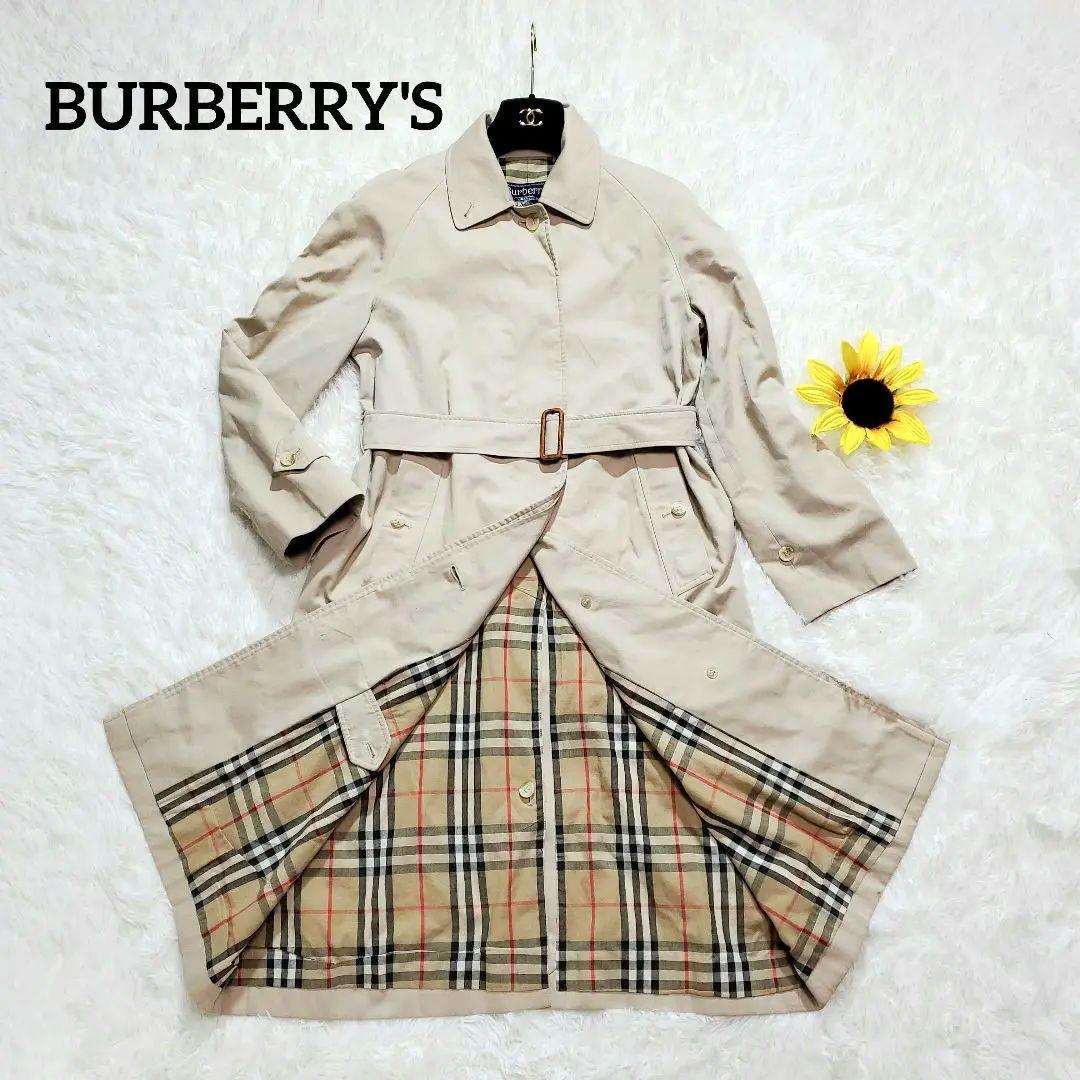 BURBERRY/バーバリー トレンチコート ノバチェック ロング ベルト 比翼-