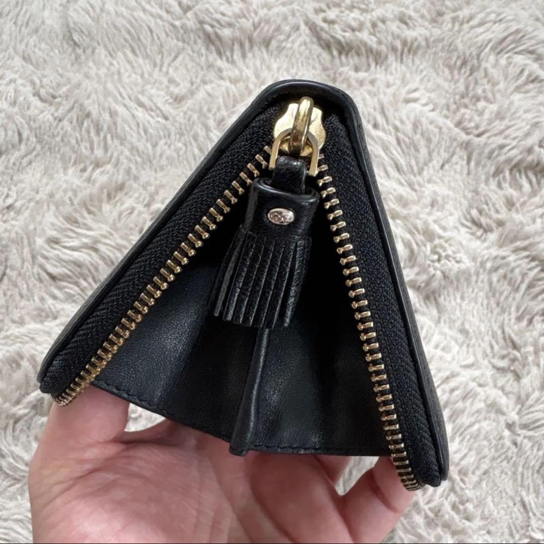 アニヤハインドマーチ 長財布 Eyes アイズシリーズ 黒 ジッピーウォレット
