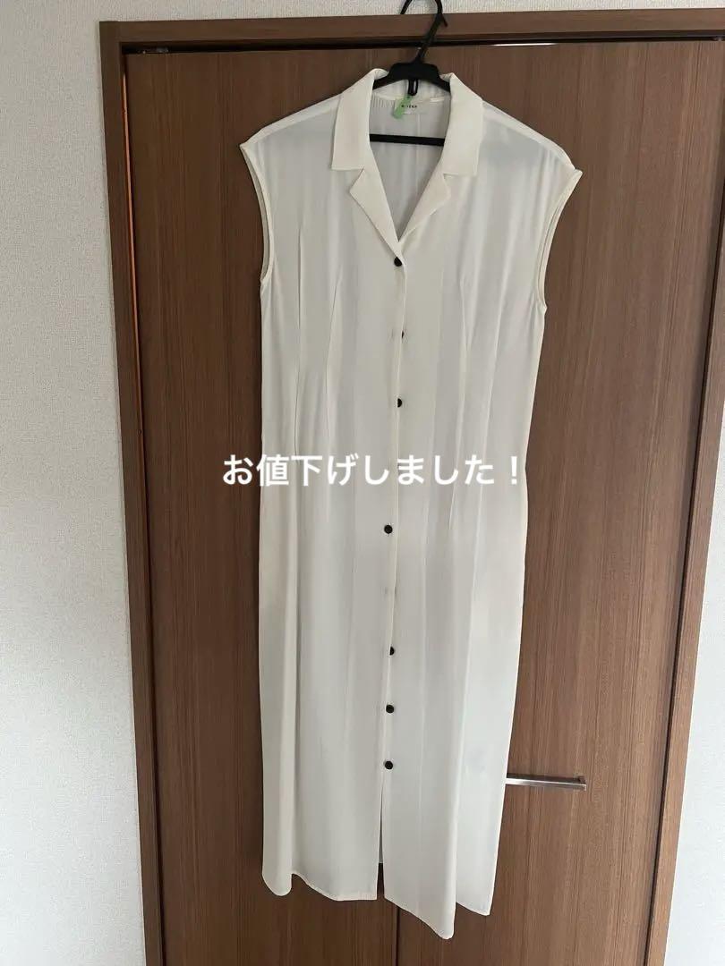 IENA ノースリーブシャツワンピース 36 ホワイト