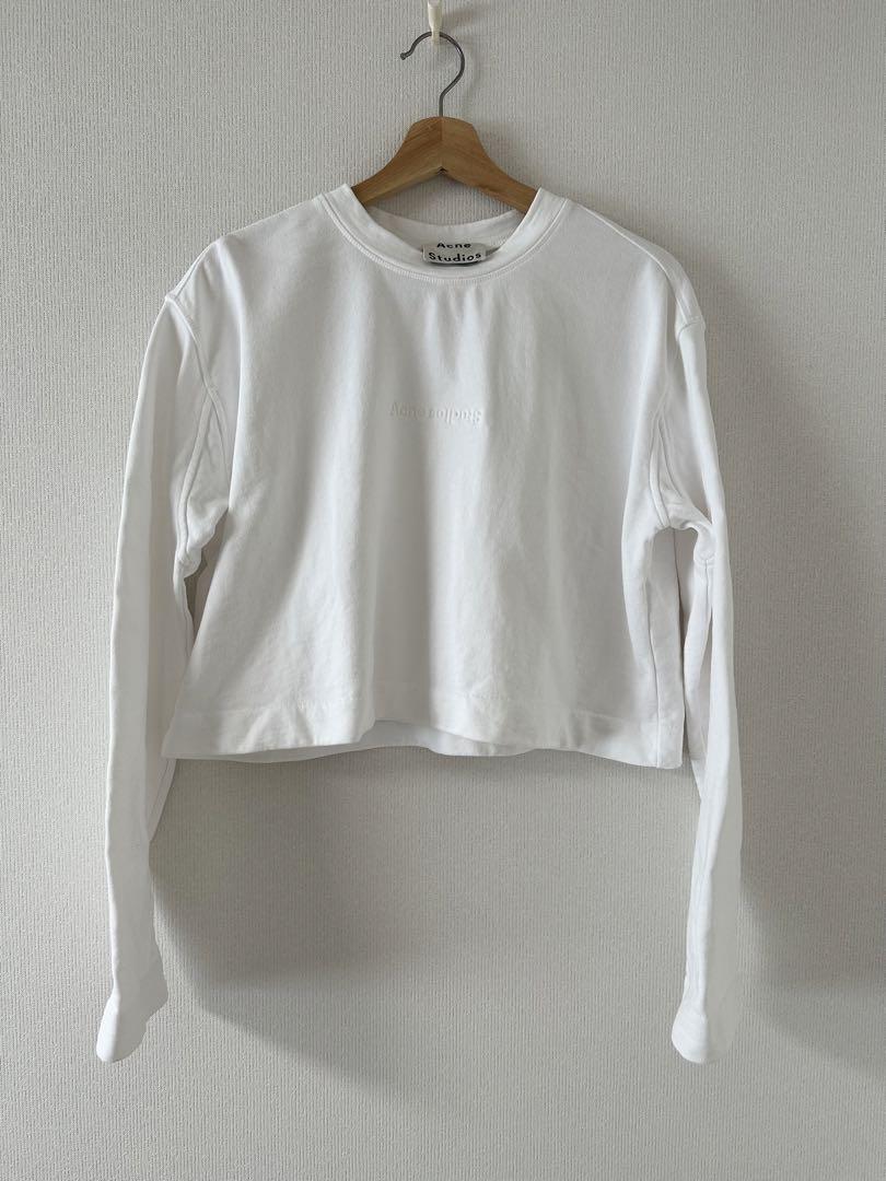 郵送買取 新品5台以上送料無料キャンペーン中！！  Studios Acne ショート ホワイト スウェットシャツ トレーナー+スウェット