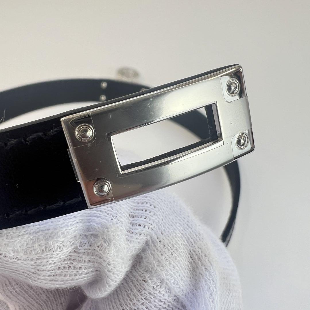 新品未使用　HERMES エルメス　レザーブレスレット ケリー　T6 ブラック