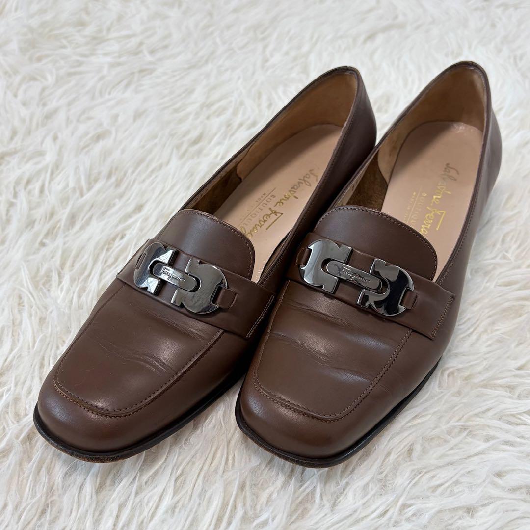 美品☆フェラガモ◇ローファー 23cm/5ハーフ ガンチーニ Ferragamo