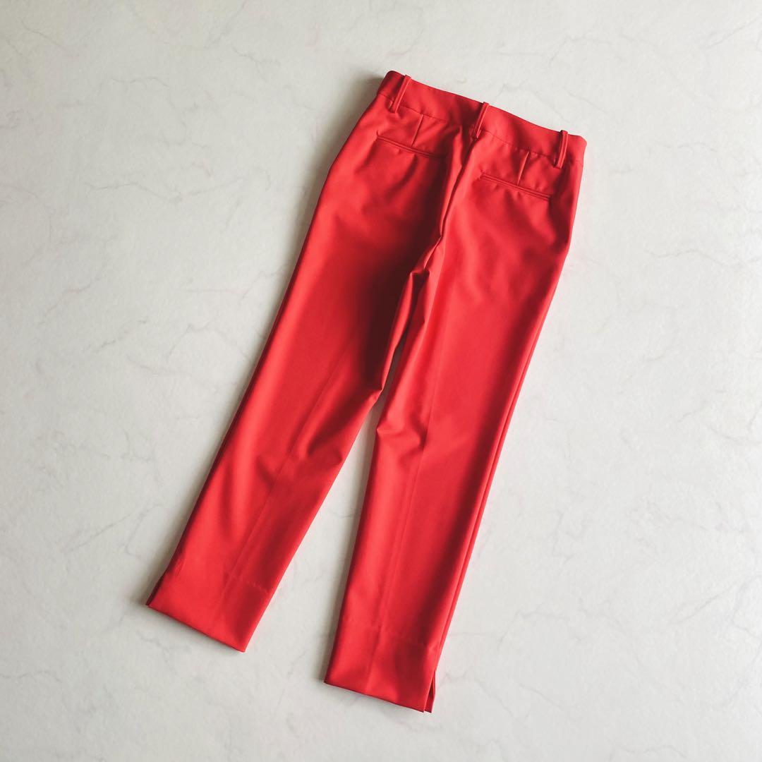 ESTNATION ナイロンストレッチスリムパンツ レッド 23SS 日本製 ESTNATION - ESTNATION ナイロンストレッチスリムパンツ レッド