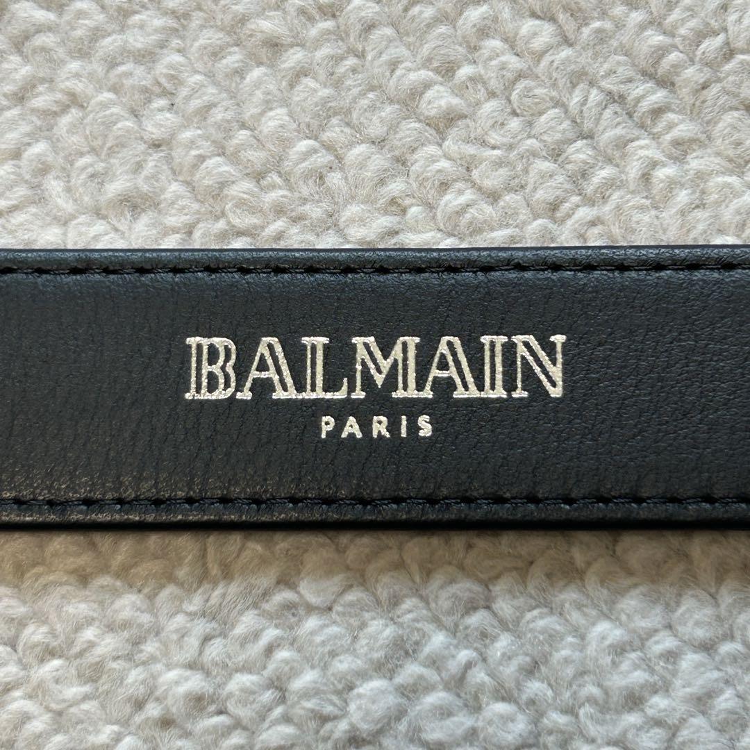 新品未使用品 メンズ レザーベルト バルマン BALMAIN 黒色
