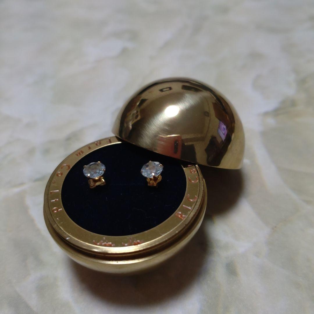 【新品未使用】JINJINジンジン　K18アクアマリンピアス