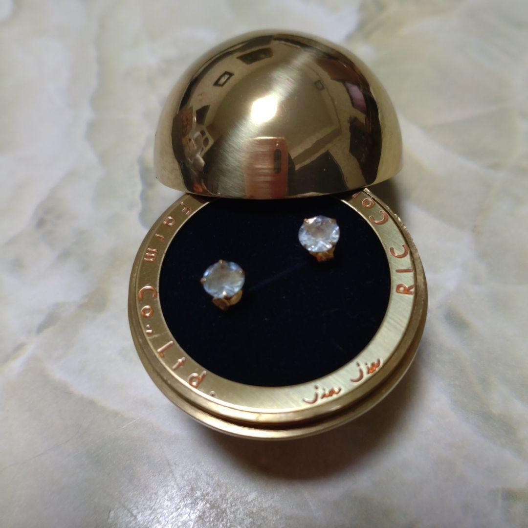 【新品未使用】JINJINジンジン　K18アクアマリンピアス