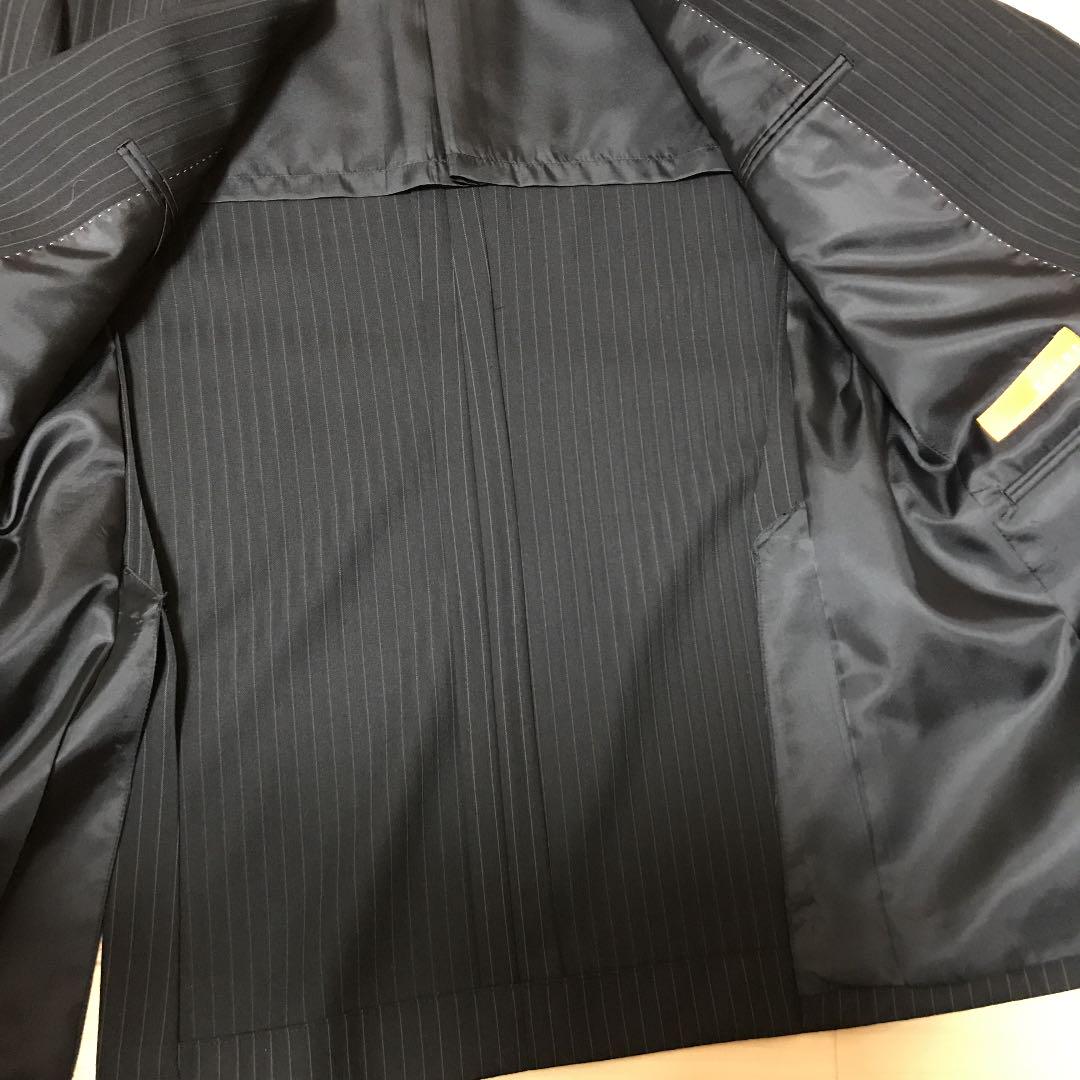 きでの↟ スーツ上下セット 黒 新品 ixAhD-m91451416559 ストライプ ⊥のブラック