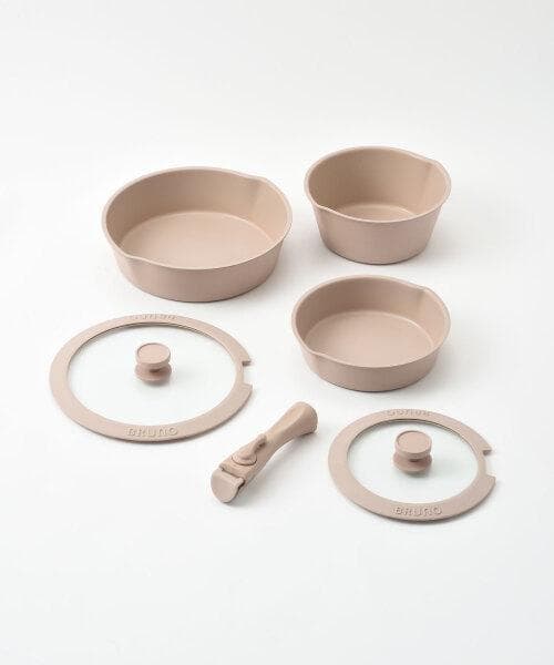【新品未使用】BRUNO フライパン 6点セット　ピンクベージュ