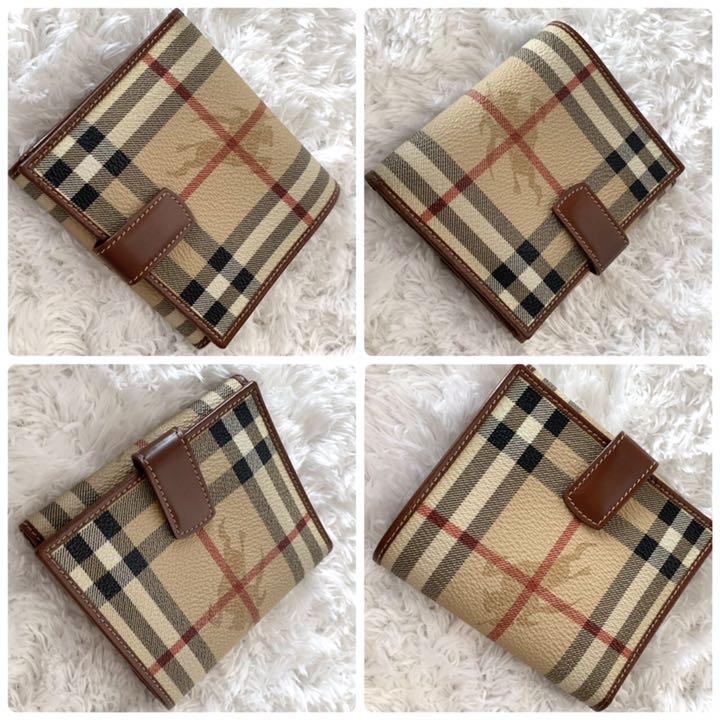 BURBERRY バーバリー  折り財布 二つ折り ノバチェック シャドーホース ✨極美品✨BURBERRY バーバリー 折り財布 ノバチェック シャドー