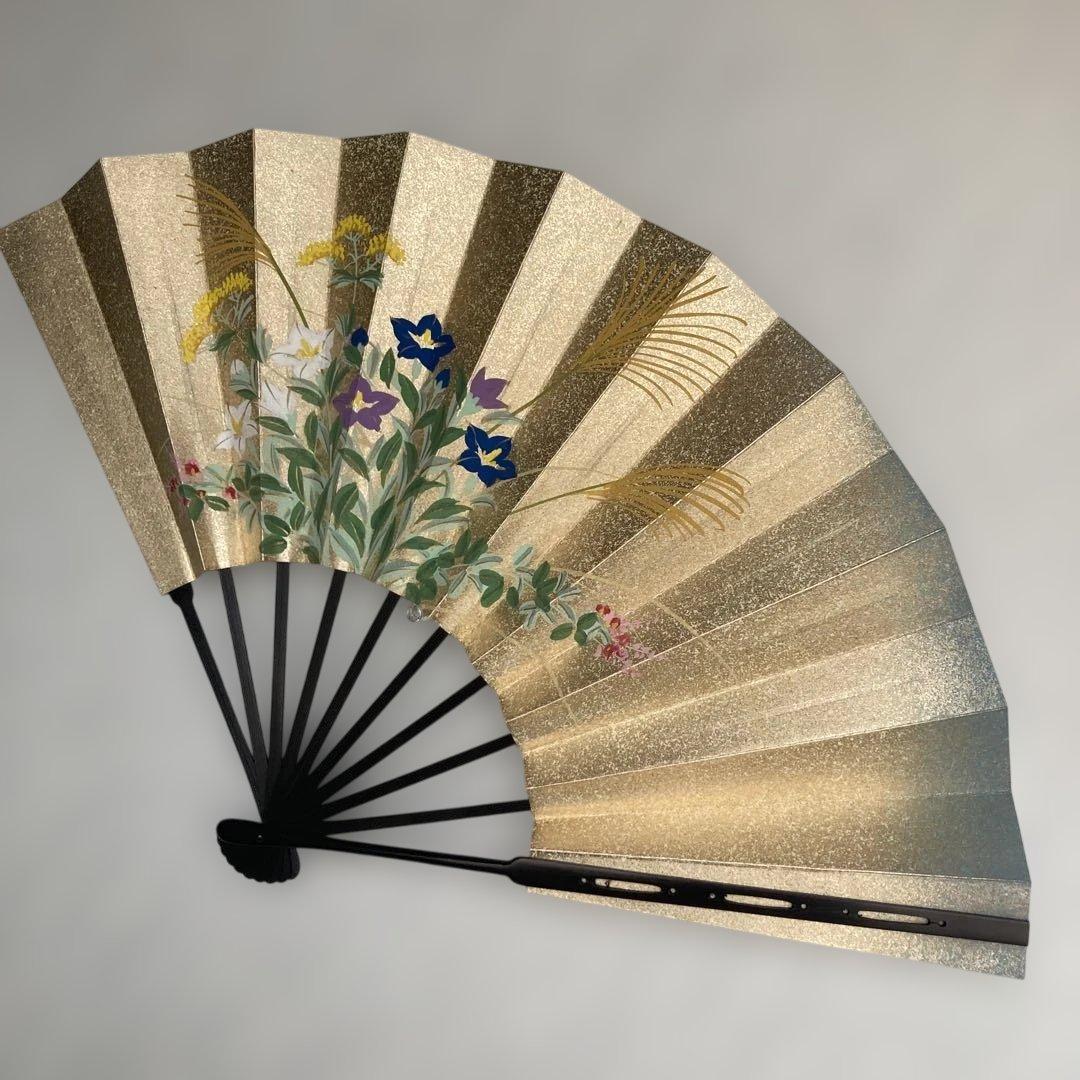 舞扇 十松屋福井扇舖 黒骨 秋の花