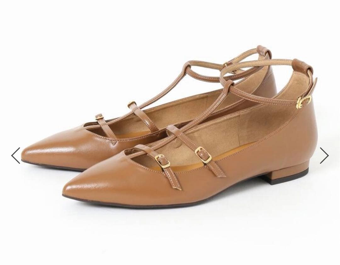 ルタロン ストラップフラットシューズ キャメル 特別価格 wulift.com