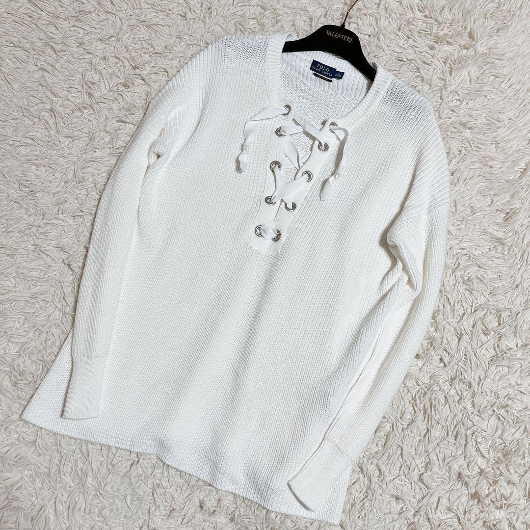 POLO RALPH LAUREN ポロラルフローレン ニット レースアップ M