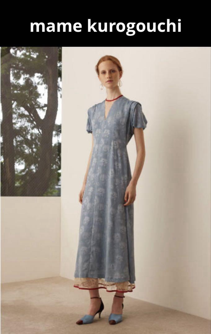 mame kurogouchi Long Dress 水色サイズ2 新品未使用