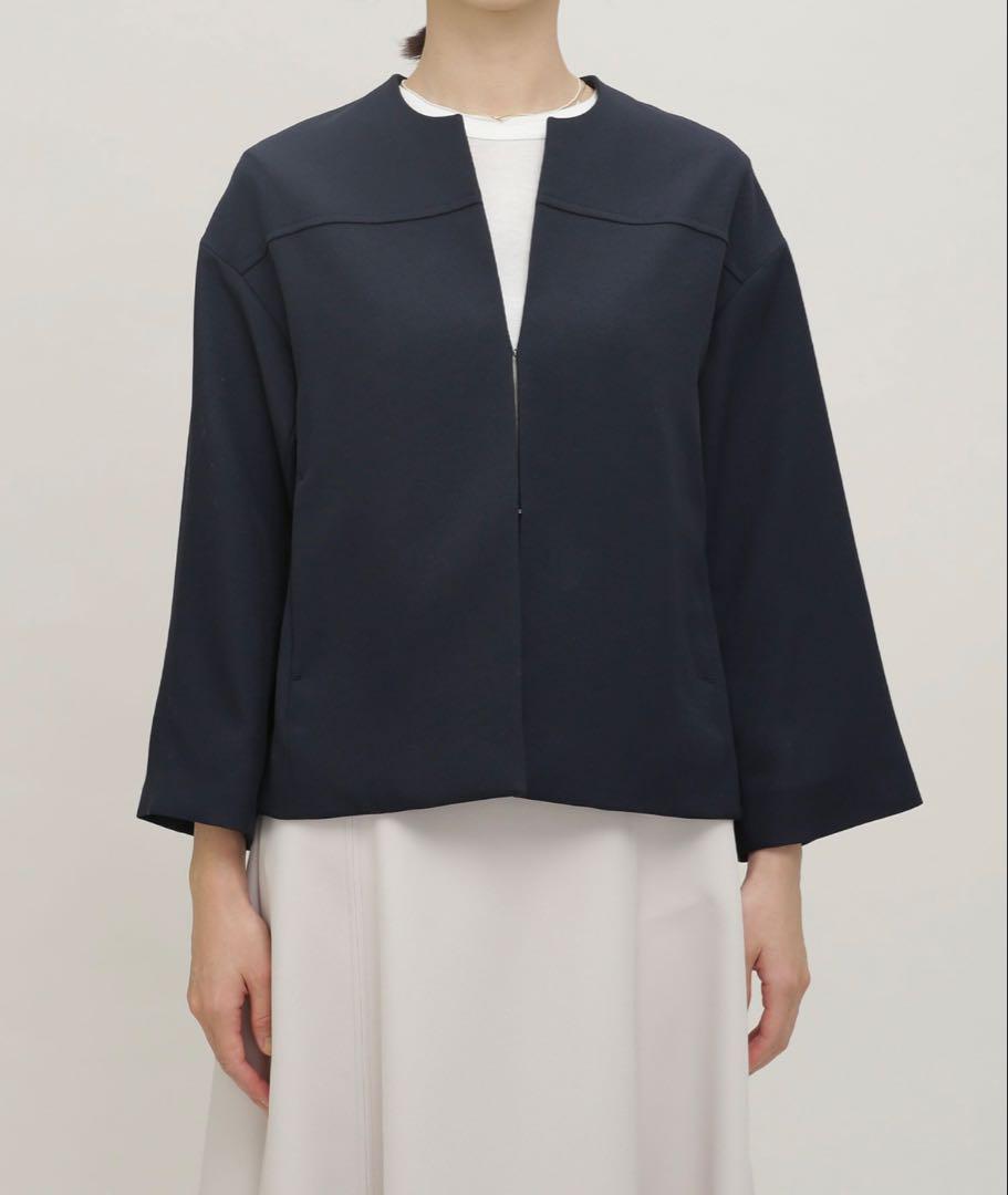 美品✨ナノユニバース マルチファンクションノーカラージャケット ネイビー