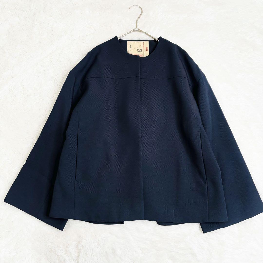 美品✨ナノユニバース マルチファンクションノーカラージャケット ネイビー
