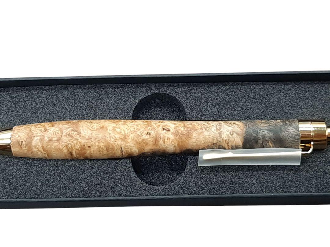 新品　こぶた工房　極上花梨瘤青白　ゴールド金具シャープペンシル0.5ミリ