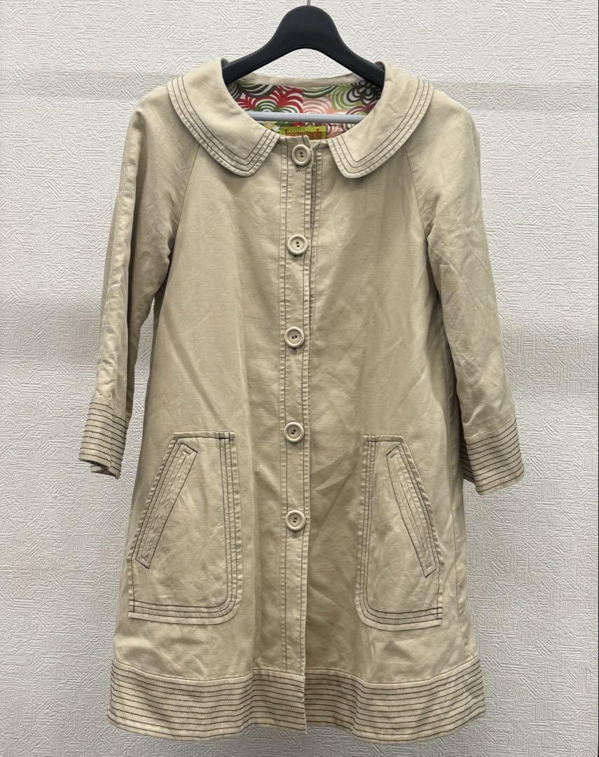 Jocomomola ホコモモラ　ベージュ ロングコート 7分袖〜8分袖　M