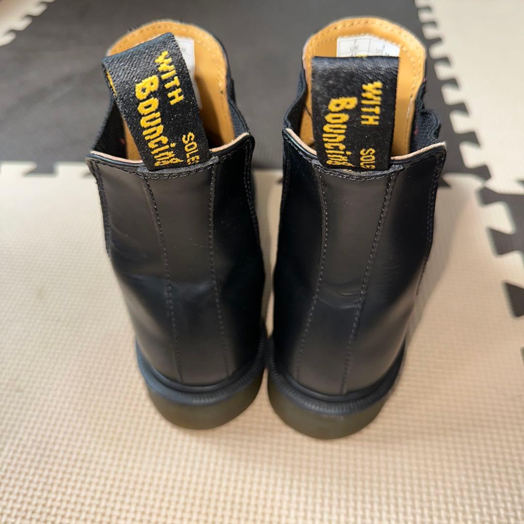 Dr.マーチン　ブラックレザー サイドゴアブーツ　UK7