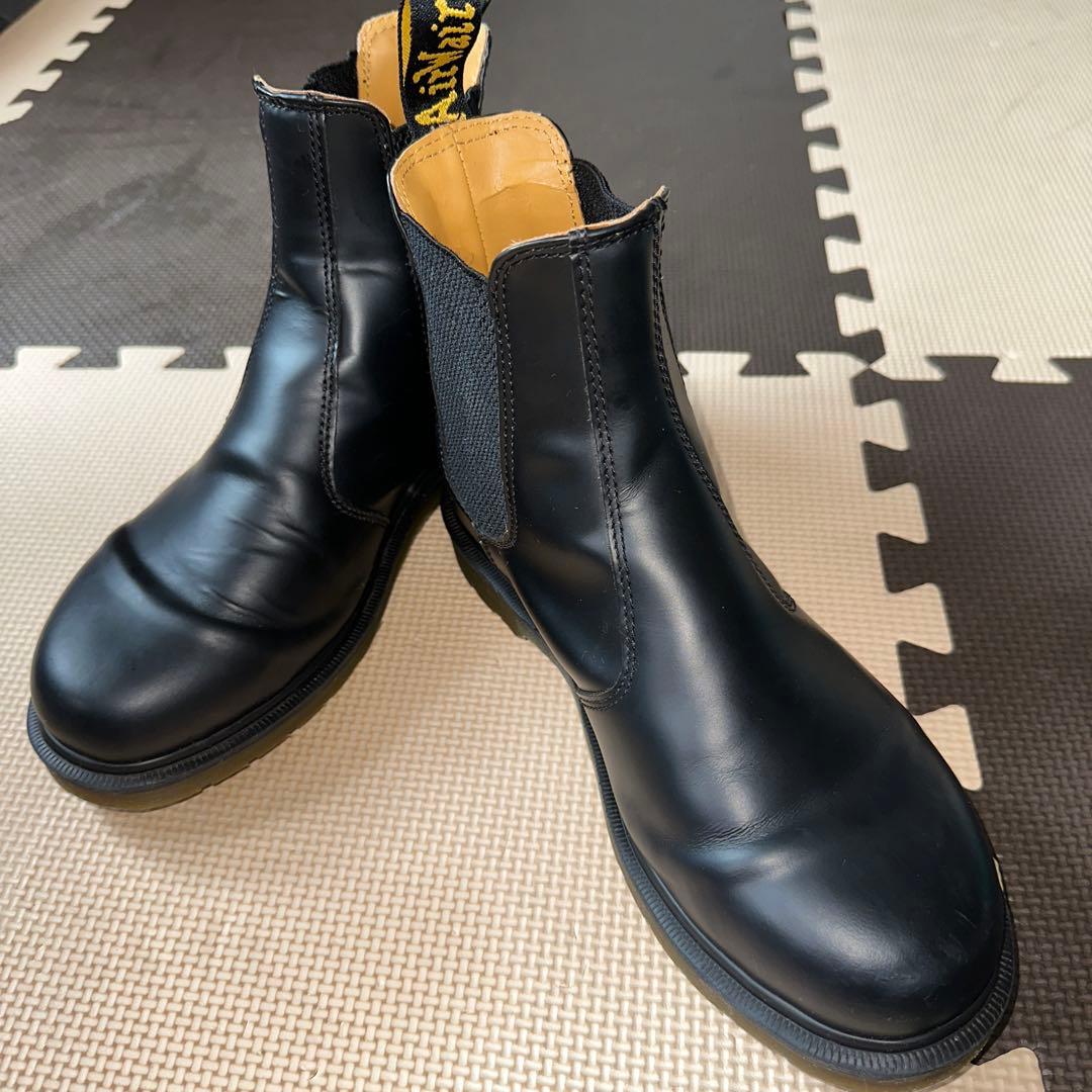 Dr.マーチン　ブラックレザー サイドゴアブーツ　UK7