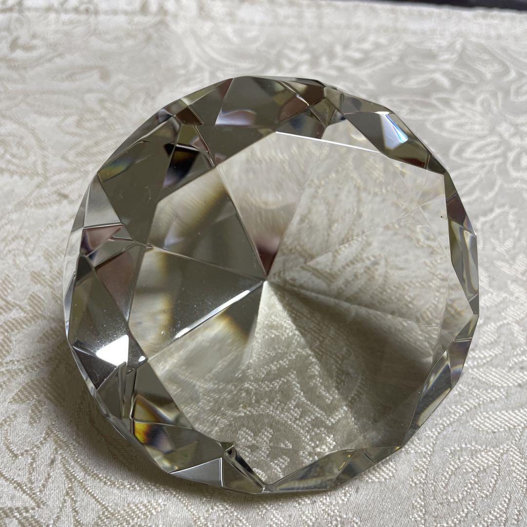 クリスタルガラス 八面体装飾品 約10cm