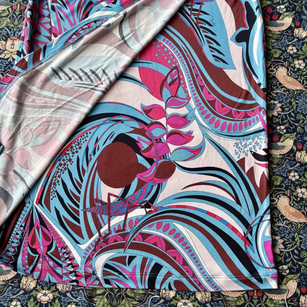 Emilio Pucci シルク グラスホッパー ワンピース ブルー ドレス
