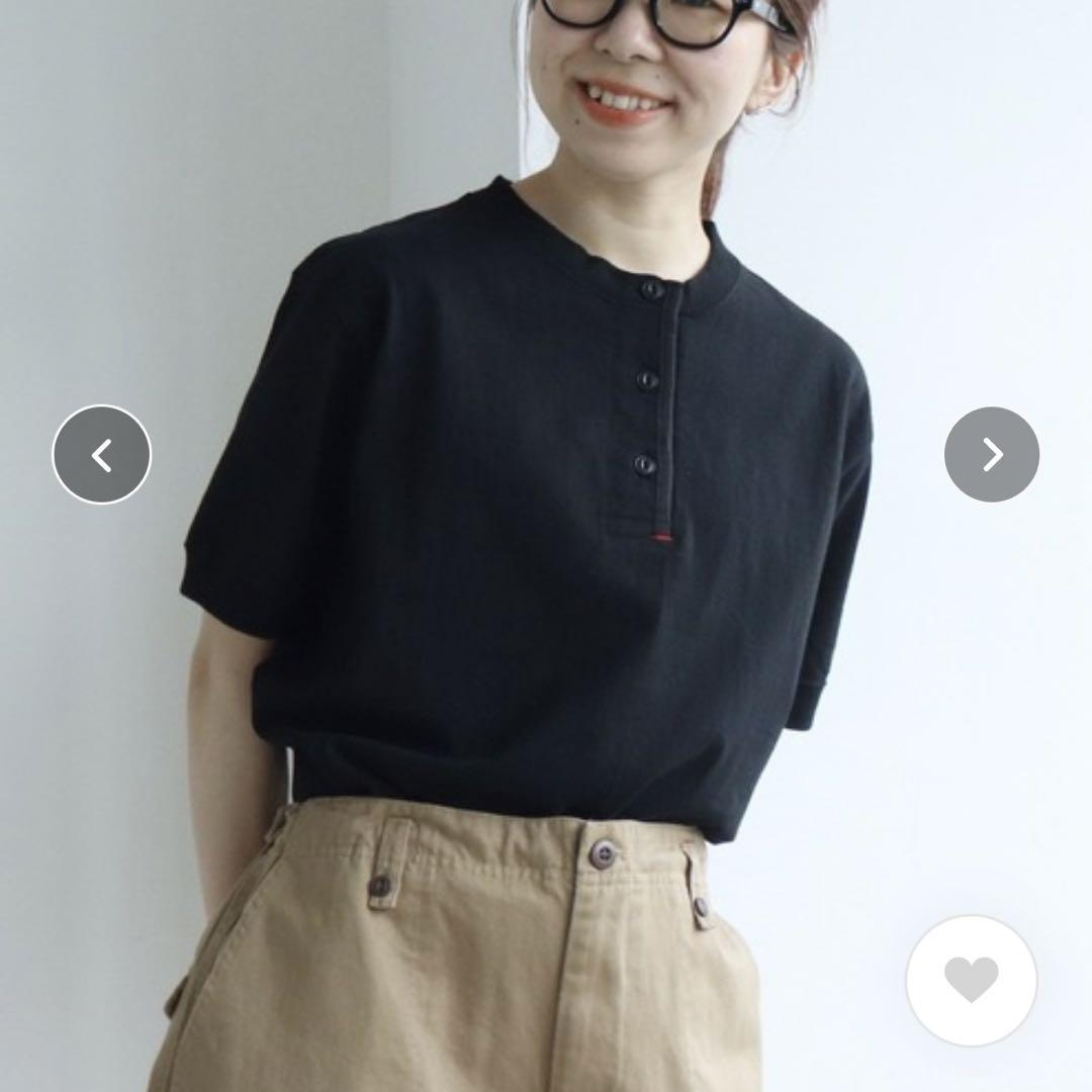 par ici 度詰め丸胴天竺　Tシャツ　ヘンリーネック　半袖