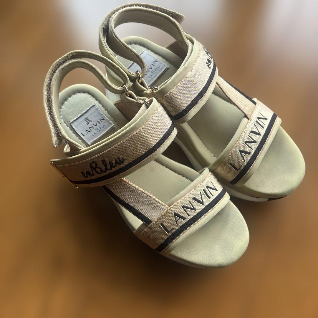 LANVIN en Bleu スポーツサンダル ベージュ 厚底　M