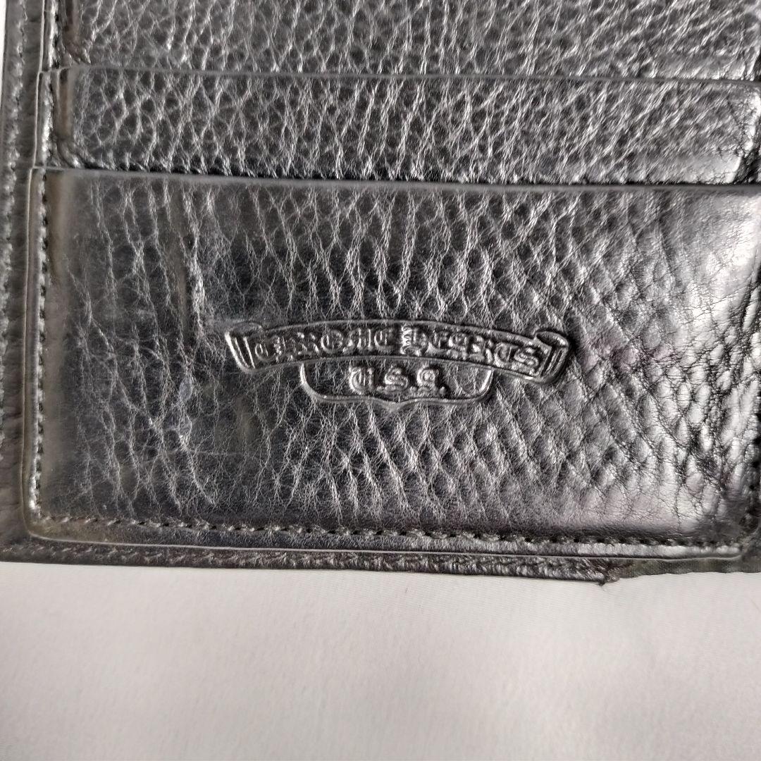 クロムハーツ インボイス原本付 黒 レザー 三つ折り財布　長財布