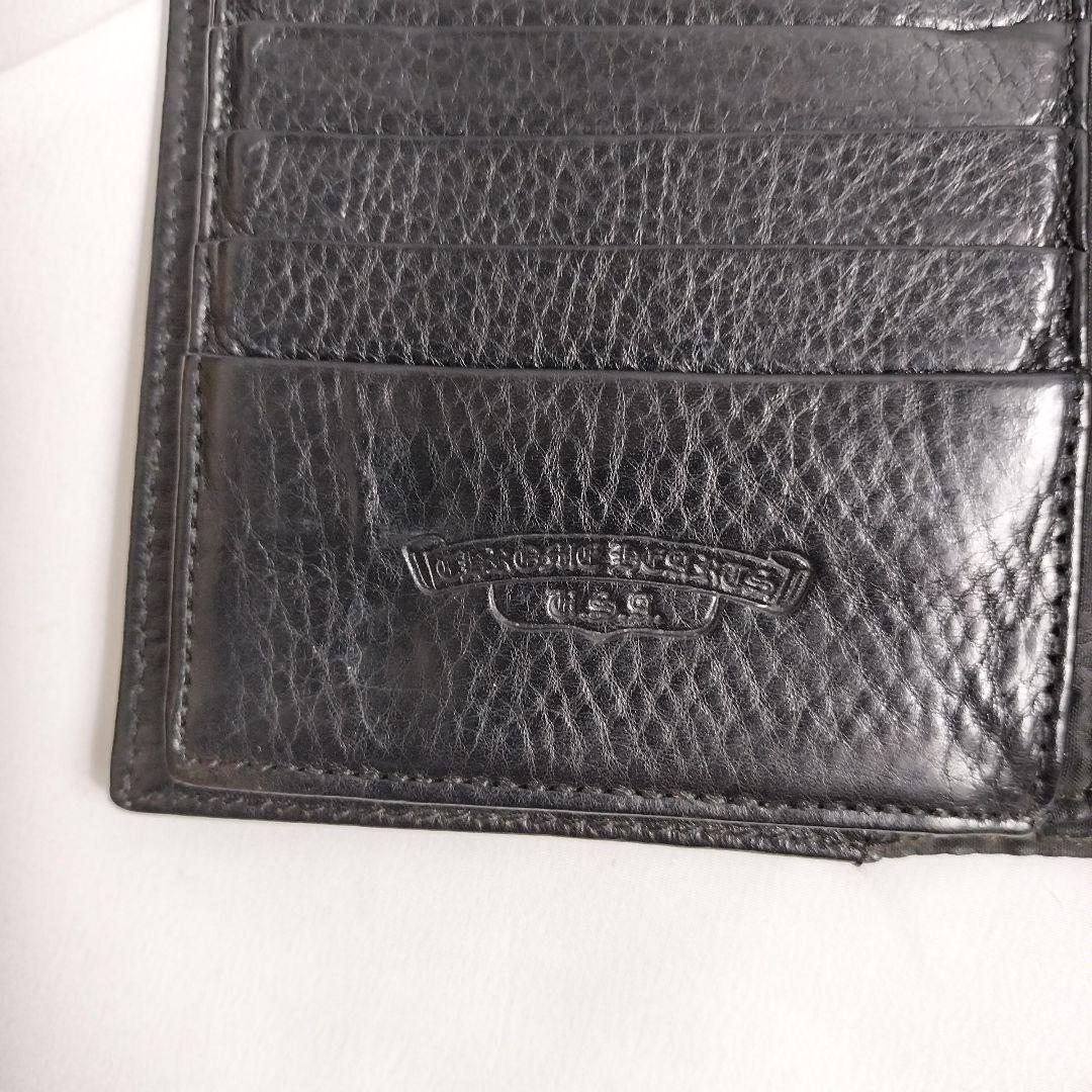 クロムハーツ インボイス原本付 黒 レザー 三つ折り財布　長財布