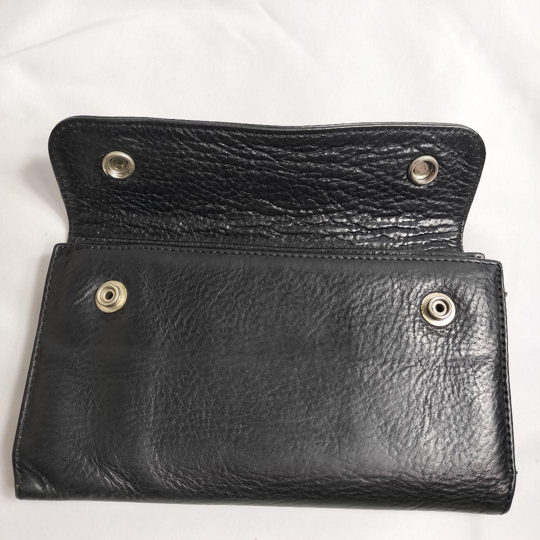 クロムハーツ インボイス原本付 黒 レザー 三つ折り財布　長財布