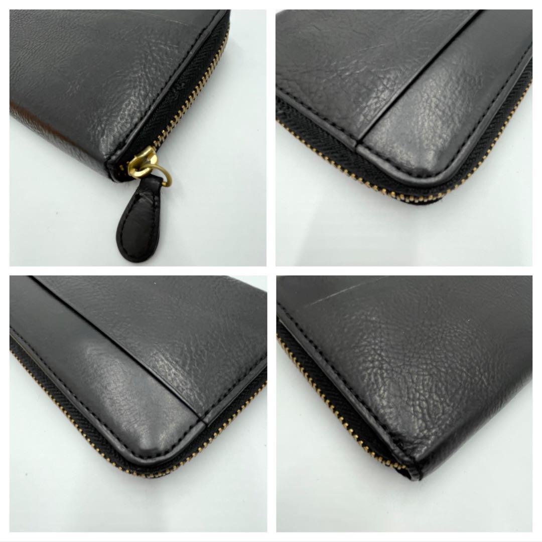 GANZO ガンゾ 長財布 7QS ラウンドジップ レザー 黒 日本製 新品入荷