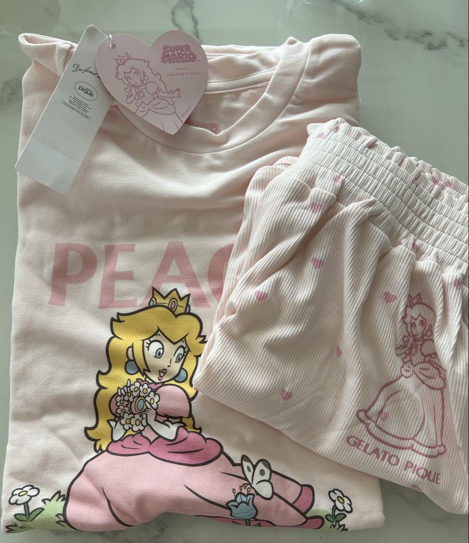gelato piquピーチ姫セットアップルームウェア 上下セット】ピーチ姫 ジェラピケ ジェラートピケ 半袖ルーム
