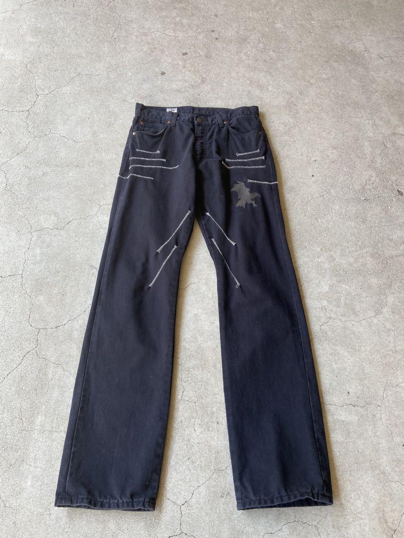 70's Lee vintage ステッチ コットン ブラック トラウザーズ