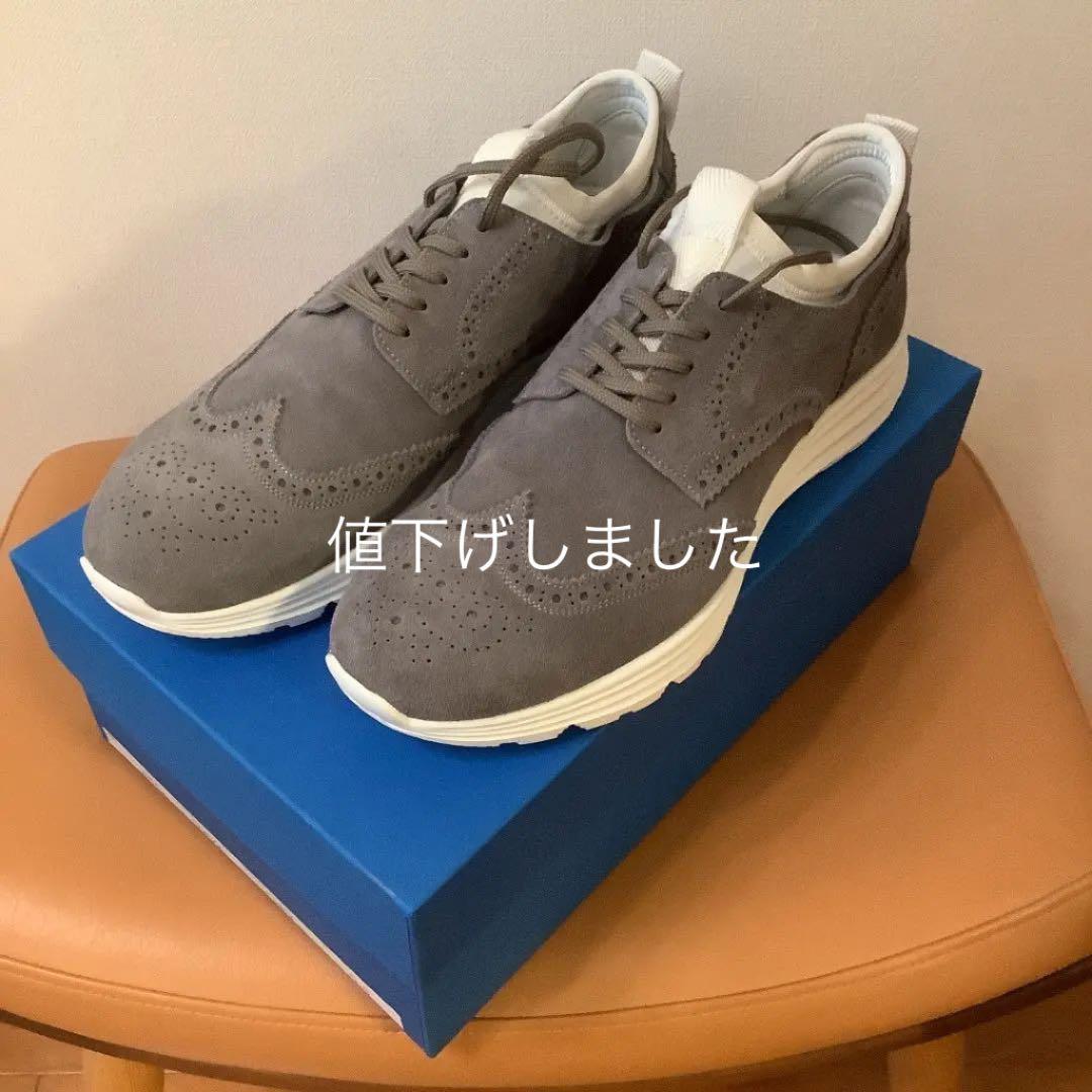 新品 ヒロシツボウチ スニーカー ウイングチップ グレーUK5.5 24cm前後