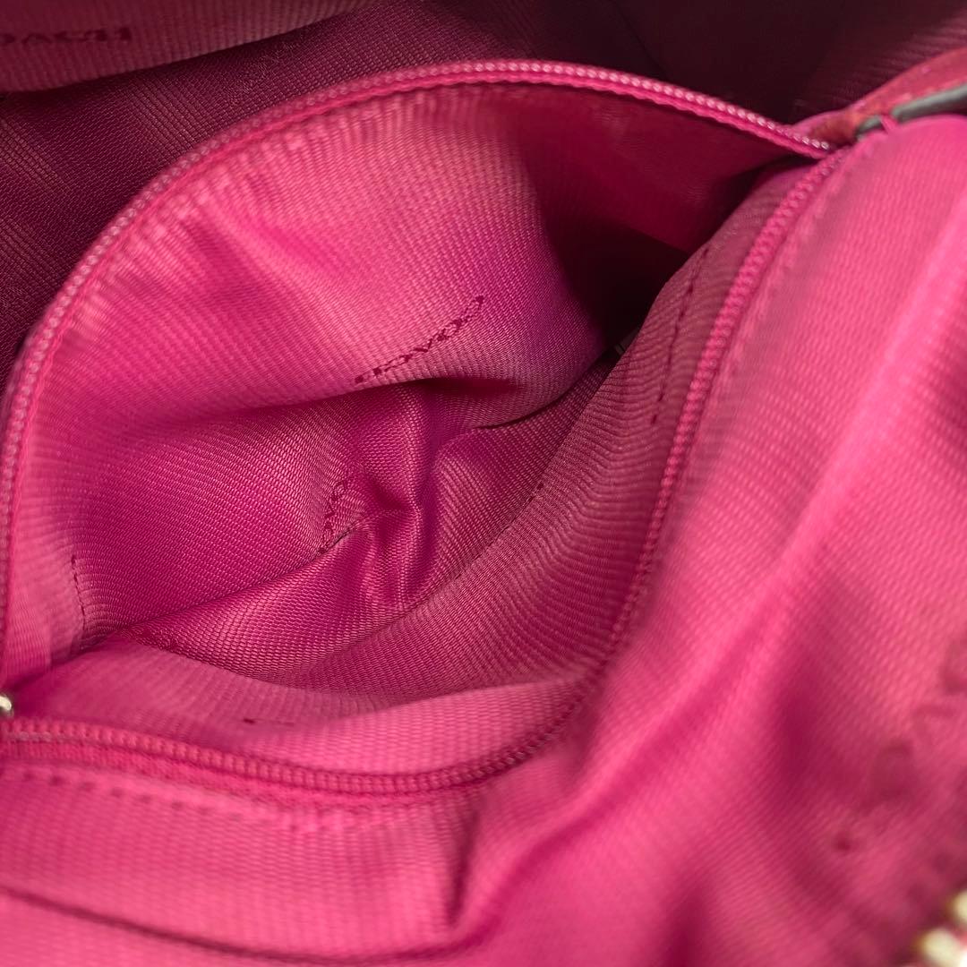 【良品】コーチ ショルダーバッグ 2way ターンロック レザー ピンク