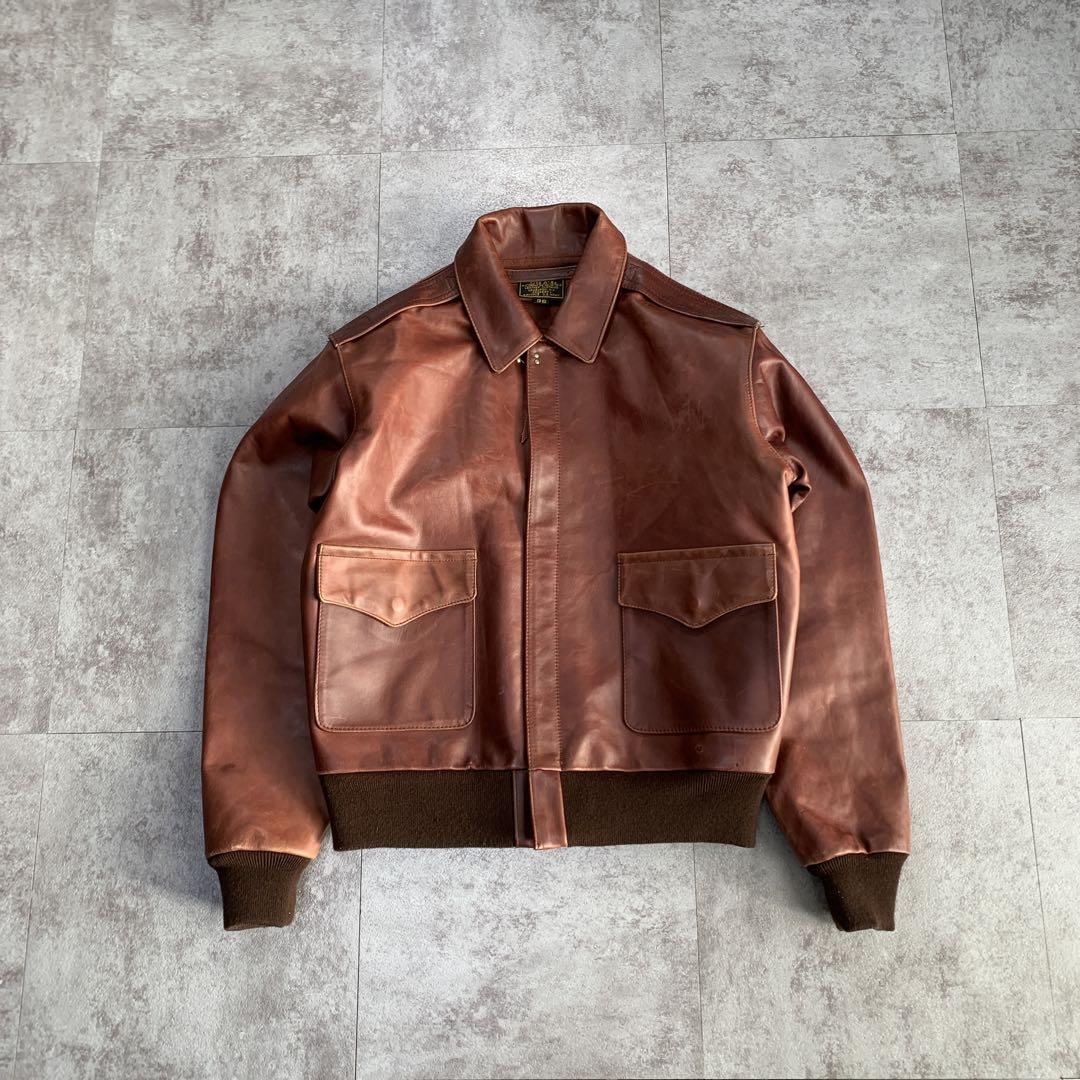 vtg type A-2 real leather bomber jacket