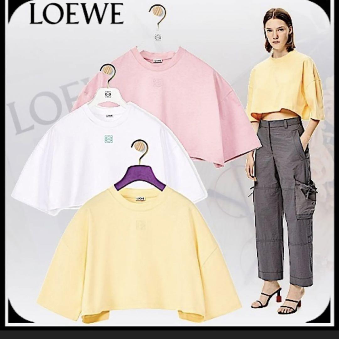 LOEWE ロエベ　クロップド　アナグラム　ホワイト　Tシャツ