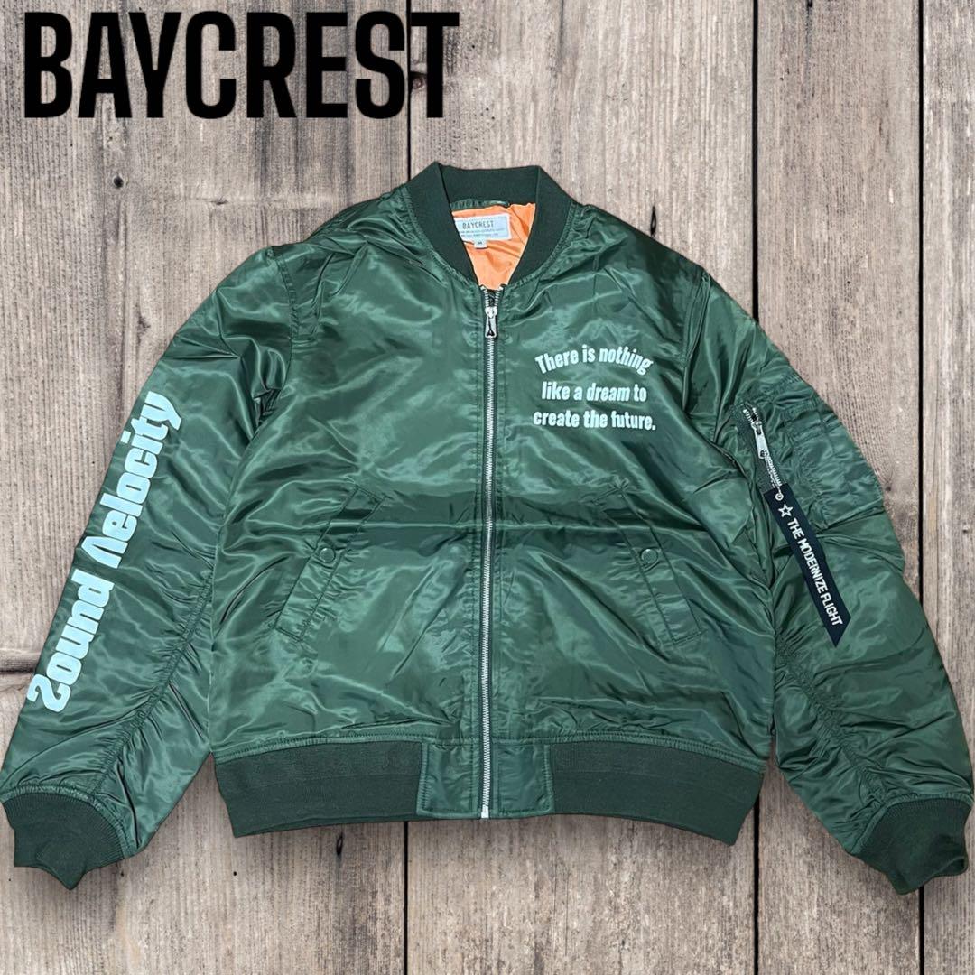 【BAYCREST】バイクレストMA-1ボンバージャケットプリントストリートL