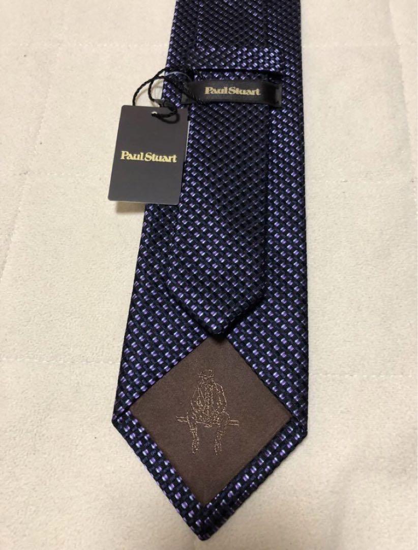 101新品 Paul Stuart ポールスチュアート小紋柄シルクネクタイ日本製