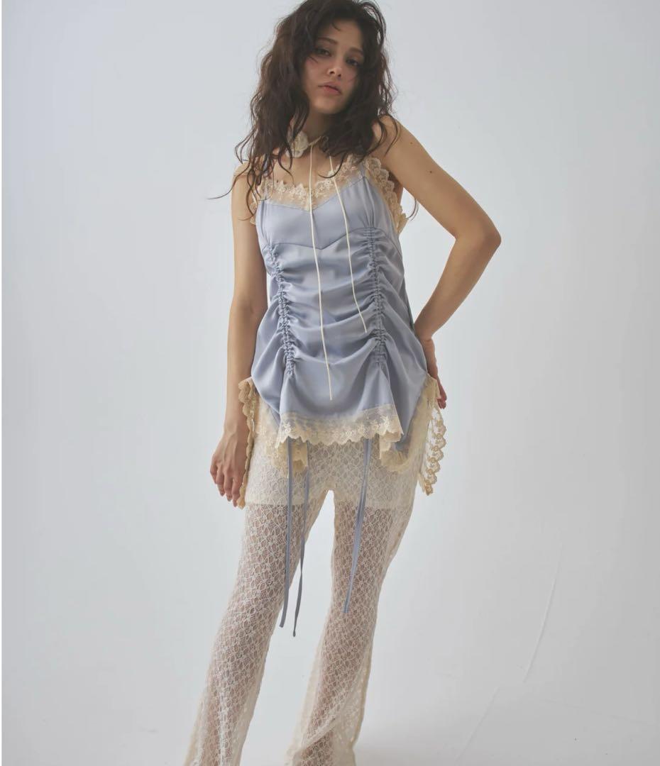 ワンピース pellicule satin gather mini op