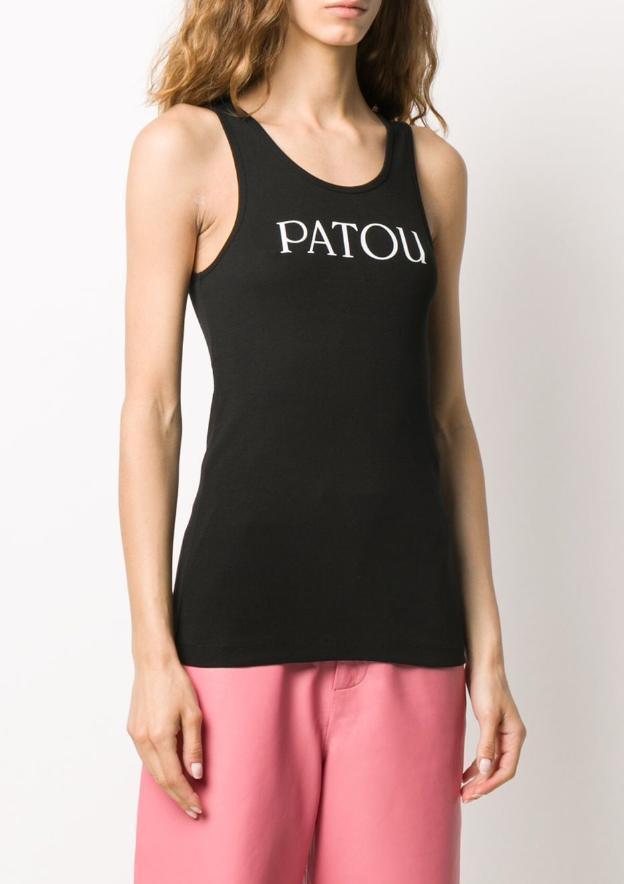 新品 PATOU タンクトップ レタリングロゴ モノグラム 黒 XS