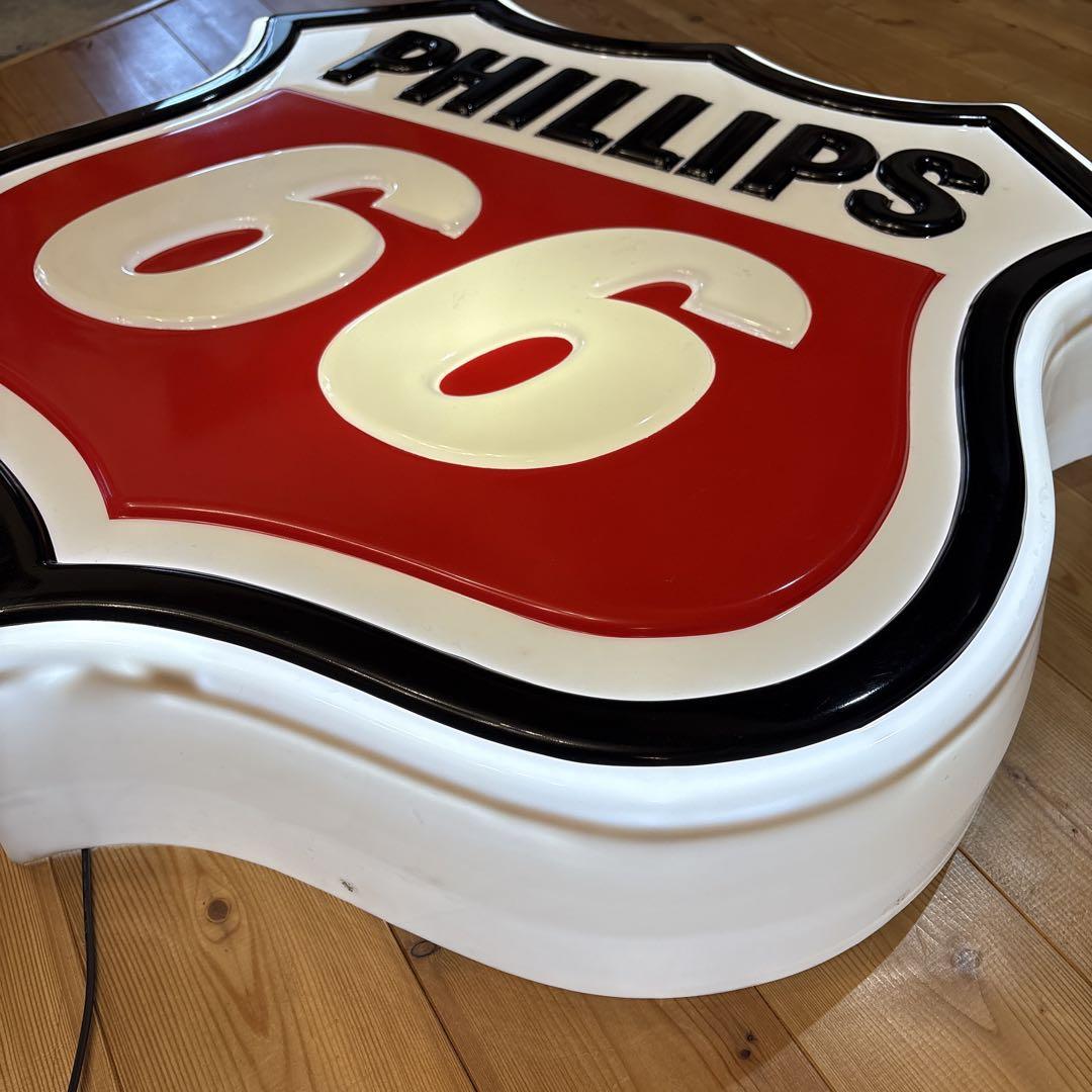 80年代　Phillips66 USA ガソリン　ライトアップ　看板　ガレージ