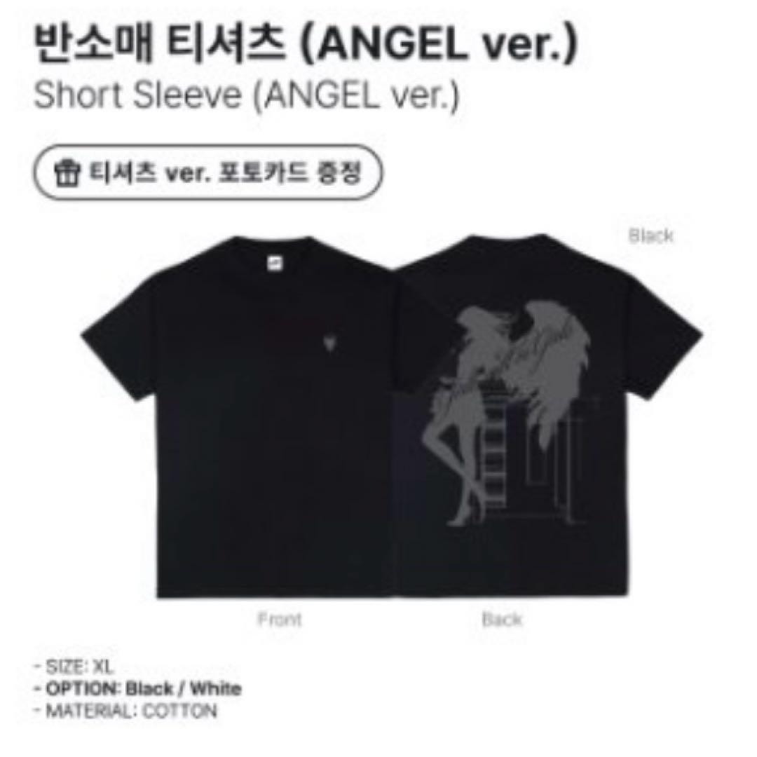 itzy gwbg popup tシャツ ブラック angel ver