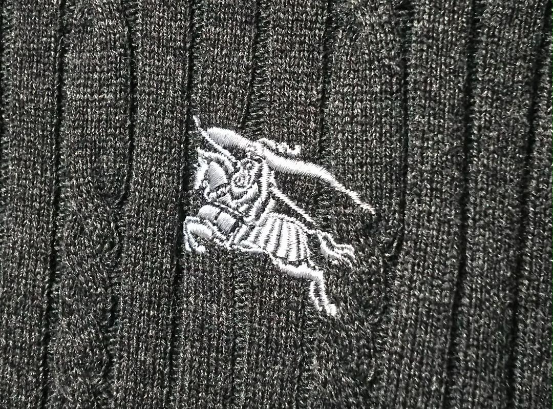 格安特価 BURBERRY ハーフジップニット 毛 カシミヤ 刺繍 ロゴ 日本製 ビッグ 8YiBQ-m91551073575 お得即納