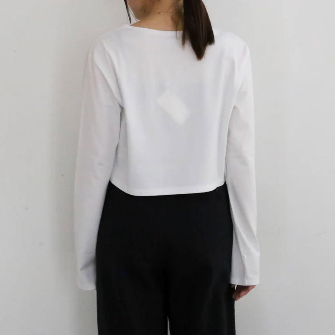 【美品】AURALEE オーラリー ボートネックT クロップ丈 白 0