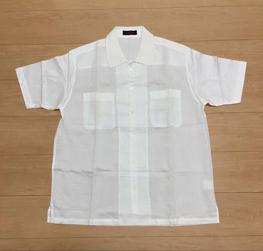 新品★L'UOH★ルオウ★涼感★半袖シャツ★ホワイト★Lサイズ