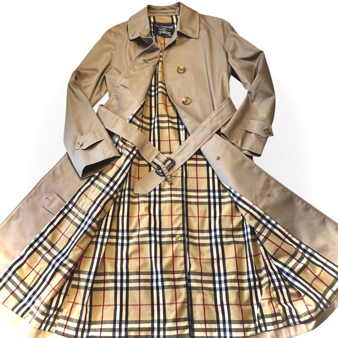 英国製 90s Burberry バーバリー ノバチェック ステンカラー コート