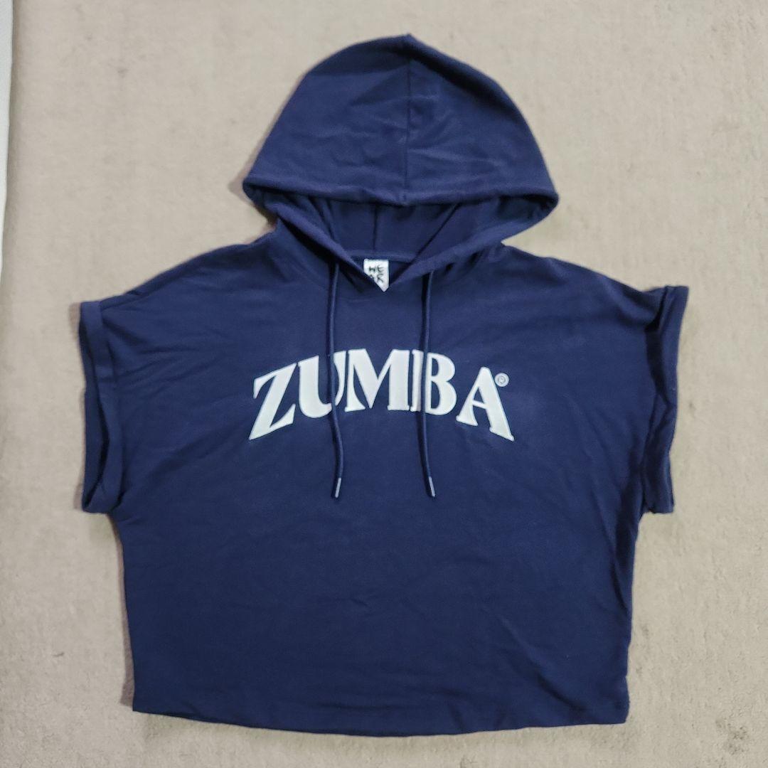 【ZUMBA 】フード付きクロップド丈半袖フーディ